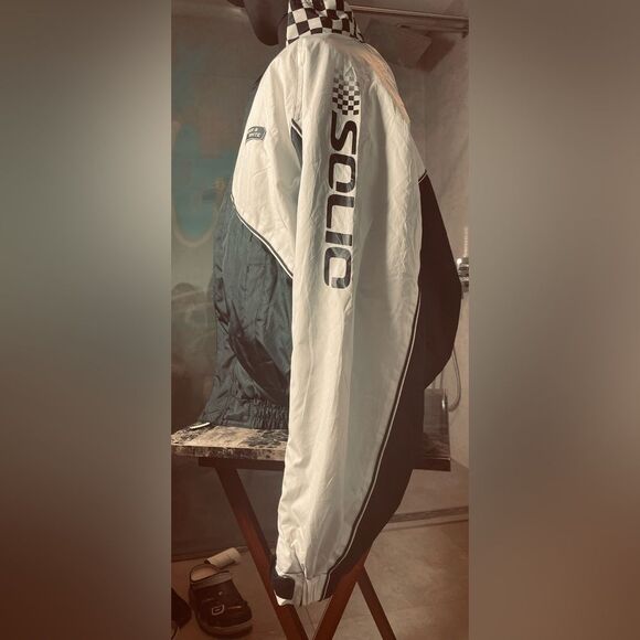 Vintage Racing Jacket - Long Sleeve - Motocross - Varsity Jacket - Black White - Picture 5 of 15